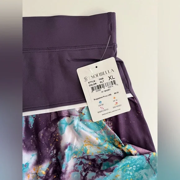 SOFIBELLA | NWT UPF 50 Asymmetrical Print Accent Skort - Picture 8 of 8